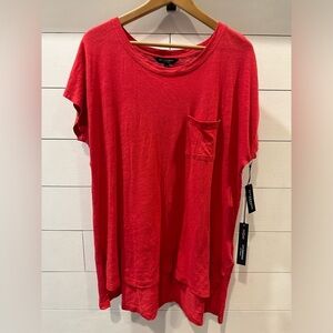 Liverpool Women’s Scoopneck Cap Sleeve Dolman Red Tee- size Large